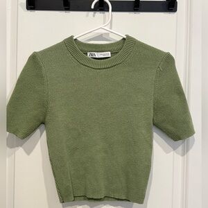 Zara Olive Knit Top